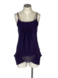 Theyskens Theory XS VTG S Purple Silk Tank Top Y2K Going Out Layered Tunic - Picture 1 of 13