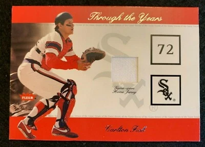 2002 FLEER CARLTON FISK GAME JERSEY CARD - GREATS THROUGH THE YEARS - Image 1 of 2