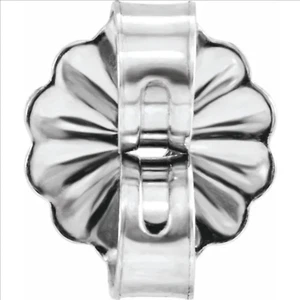 EINZELNE 6 mm mittlere Reibung 14k Palladium Weißgold Ohrring Push Back Mutter USA - Bild 1 von 5