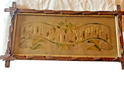 Antiguo marco de fotos Love One Another hoja esquina todo hecho a mano arte vagabundo Foto 1 de 4