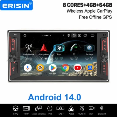 4+64GB Android 14 DAB+ Autoradio Navi Toyota Corolla RAV4 Vios Vitz Hilux Prado - Bild 1 von 4