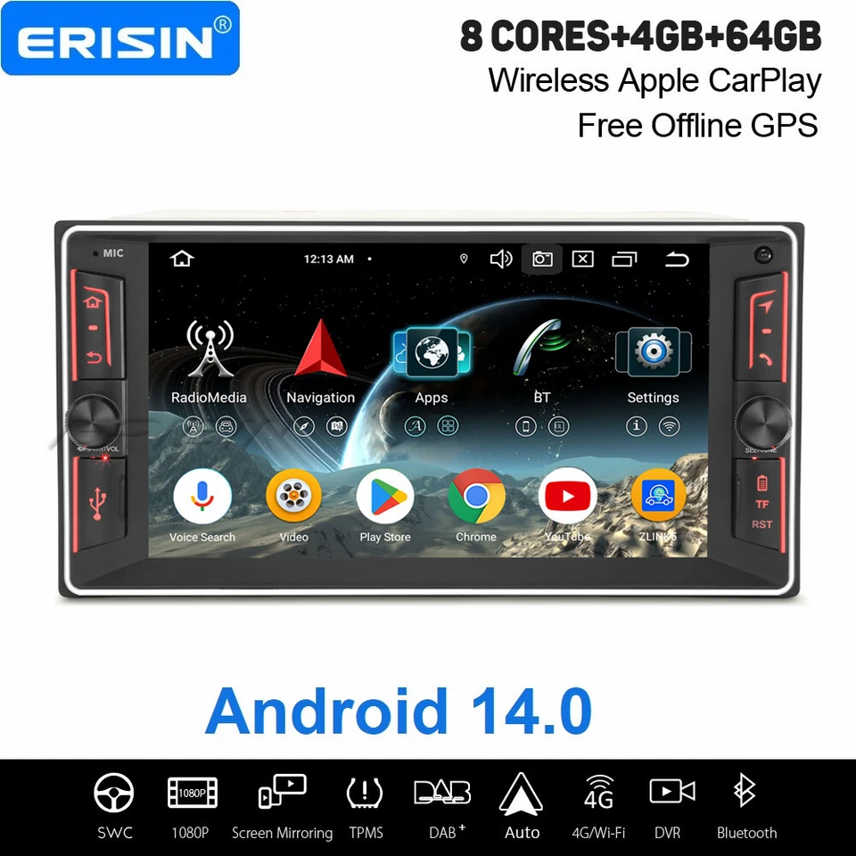 4+64GB Android 14 DAB+ Autoradio Navi Toyota Corolla RAV4 Vios Vitz Hilux Prado - Bild 1 von 4