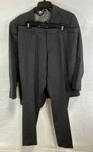 Burberry Men Gray Pinstripe Virgin Wool Classic Fit Two Piece Suit Set 36 52S - Picture 1 of 10