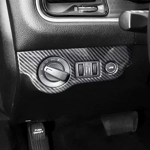 Tapa de botón de interruptor de faros delanteros de fibra de carbono para Chrysler 300 2015+ - Imagen 1 de 6