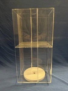 Acrylic Display Stand w/ Lazy Susan Base - Two Tier w/ 8 Compartments - Picture 1 of 7