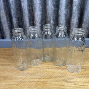 5VTG Pyrex Evenflo Made in USA Clear Glass Baby Bottle 8 oz. No/lids - Picture 1 of 7