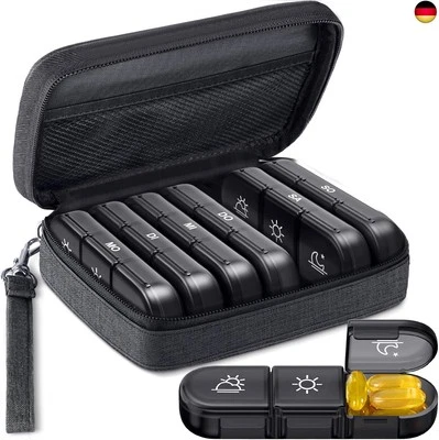 BESUCHE DEN AUVON-STORE AUVON Tablettenbox 7 Tage Morgens Mittags Abends, Canvas Tasche Medikamentenbox