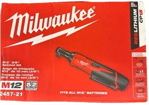Milwaukee M12 kabellos elektrisch 3/8 Zoll Ratschensatz, mit 1 Akku, 12 Volt, - Bild 1 von 4