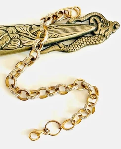 VTG Ross-Simmons Tennis Bracelet 925 "R" Gold/Sterling Silver, Open Link, 7-3/4" - Picture 1 of 11
