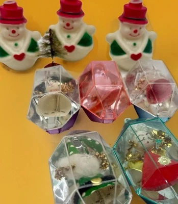 De colección Kitsch Jewel Brite Plástico Diorama Adorno de Navidad Moldes de Cepillo Mixto Foto 1 de 4