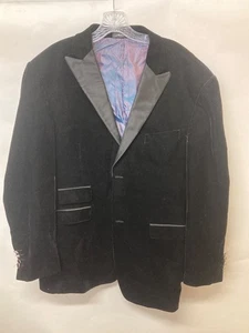 Inserch Herren Blazer Jacke italienisches Design schwarz Samt Größe L - Bild 1 von 8