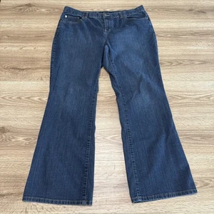 Pantalones de mezclilla Calvin Klein para mujer 16 azul oscuro tiro alto acampanados elásticos - Imagen 1 de 11
