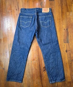 Levis 501 Original Button Fly Men's 36x30 Denim Blue Jeans Dark unwashed - Picture 1 of 14