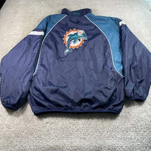 Miami Dolphins Jacke Herren XXL Wende gesticktes Logo Full Zip Fleece-gefüttert - Bild 1 von 12