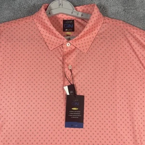 Greg Norman Polo Men XL Pink Spiral Geometric AOP X-Lite Golf Performance NEW - Picture 1 of 15