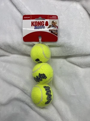 KONG Squeakair Tennis Balls 3 pack MEDIUM Squeaky Dog Fetch Toy 2.5" New - Image 1 of 2