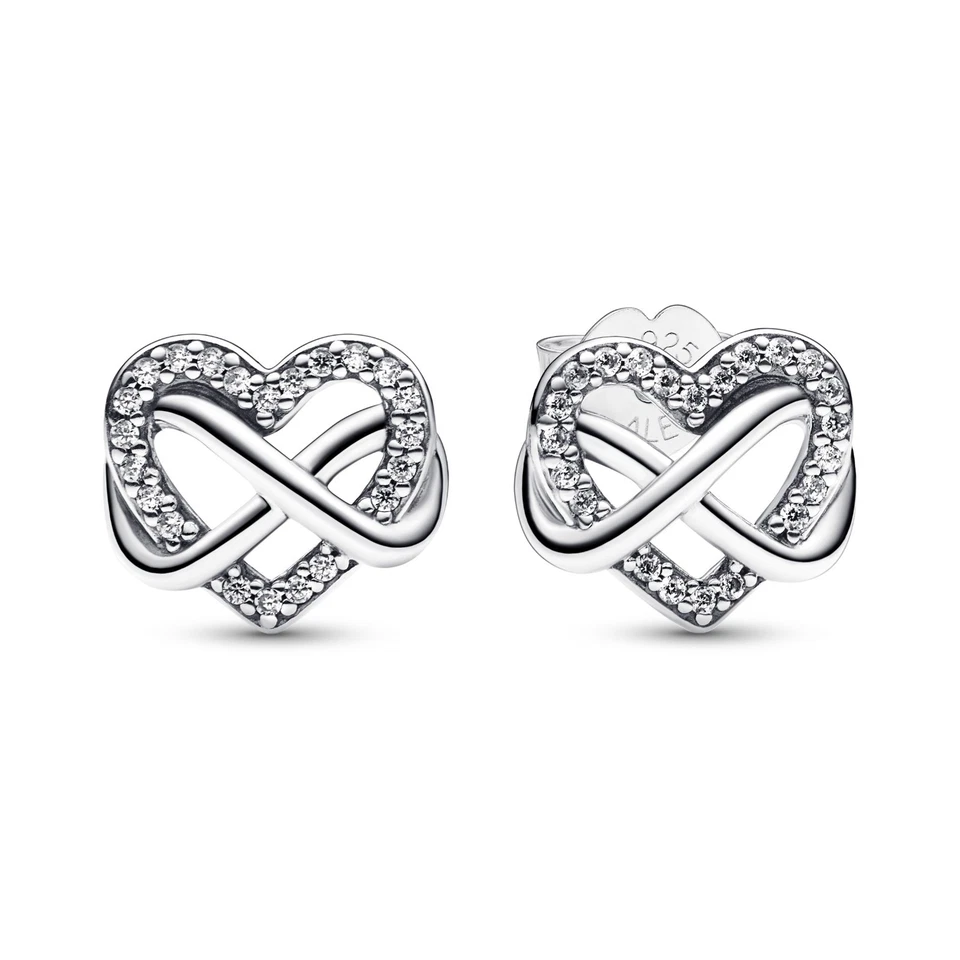 PANDORA Orecchini Cuore Infinito Argento 925 con Zirconia Cubica, 292667C01 - Immagine 1 di 1
