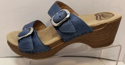 Sandalias de cuña Dansko Sophie de cuero azul para mujer talla EU 36 US 5,5 - 6 Foto 1 de 4