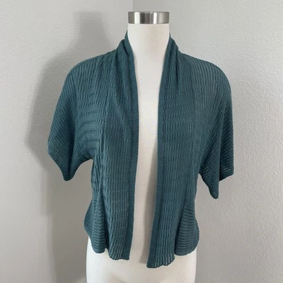 Cárdigan Eileen Fisher para mujer pequeño mediano frente abierto bolero tejido manga corta Foto 1 de 4