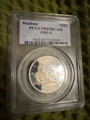 Madison PCGS PR69DCAM 50c silver - Image 1 of 2