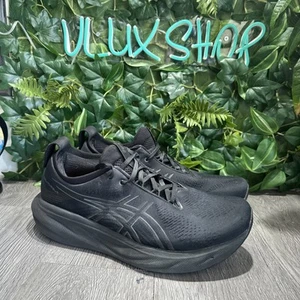 ASICS Gel Nimbus 25 Triple Black Running Shoes 1011B547 Mens Size 11.5 - Picture 1 of 9