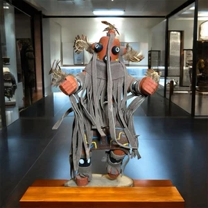 Bambola in legno e pelle Navajo testa di fango Kachina arte popolare - Foto 1 di 10