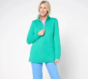 Giacca Denim & Co. Petite EasyWear French Terry Primavera Giada XS Nuova - Foto 1 di 3
