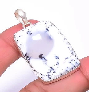 Dendritischer Opal - Brasilien versilbert Schmuck Anhänger 1,79" A397, Weihnachtsgeschenk - Bild 1 von 6