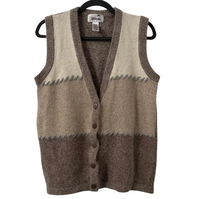 Chaleco tejido Worthington de colección para mujer M seda angora pelo de conejo neutro boho cabaña Foto 1 de 4