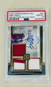 2020 Museum Mike Trout Patch Auto /5 PSA 10 - Picture 1 of 2