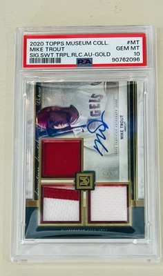 2020 Topps Mike Trout Patch Auto /5 PSA 10 - Image 1 of 2
