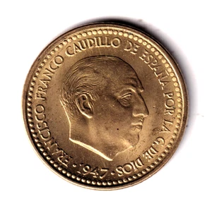 ESPAÑA 1 peseta Franco 1947 *19* *54* año emisión 1954 S/C (1) - Imagen 1 de 2