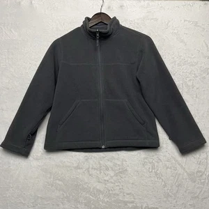L.L. Bean Fleece Full Zip Jacket Size M 10-12 Gray Mock Neck Pockets Kids Unisex - Picture 1 of 11