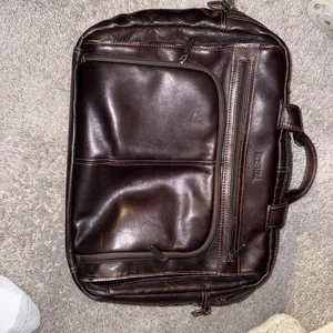 Kenneth Cole Reaction Brown Leather Laptop Briefcase Bag - Picture 1 of 4
