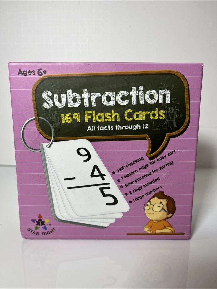 Star Right Education Subtraction Flash Cards, 0-12 (All Facts, 169 Cards) - Image 1 of 4