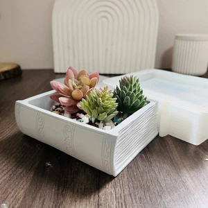 Fioriera a forma di libro stampo in silicone cemento gesso cemento vaso da fiori stampo fai da te - Foto 1 di 13