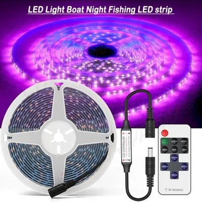 UV led strip light 365nm 3528 60led/m Flexible black light UV Resin Curing 12V - Image 1 of 4