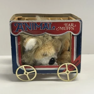 Vintage 1986 Animal Earmuff NOS - Lion Kids Circus Cage Box Package Cover Guard - Picture 1 of 10