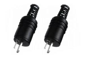 2 x Enchufe de altavoz con protección contra dobladuras tornillo negro - Imagen 1 de 1