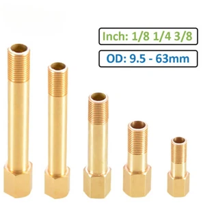 1/8" 1/4" 3/8" Brass Male To Female Pipe Fitting BSP Thread Extension Connector - Picture 1 of 39