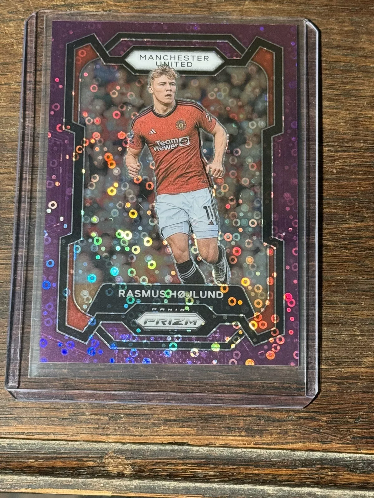 2023-24 Prizm Premier League Rasmus Hojlund 12/25 Purple Breakaway Man U