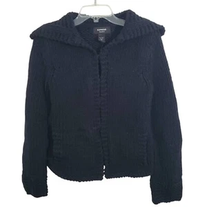 Express Handknit Wool Blend Chunky Knit Cardigan Sweater Black NWOT Size XS - Picture 1 of 9