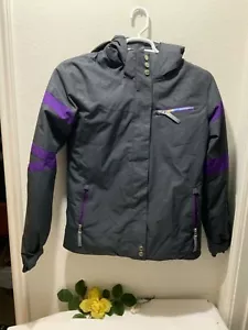 SPYDER JUNGEN ISOLIERTE KAPUZEN WINTERSKIJACKE GRÖSSE 20 GRAU/LILA - Bild 1 von 8