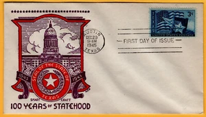 #938 3 Cent Texas Statehood December 29 1945 Austin TX, Mellone #5 Smartcraft - Picture 1 of 1