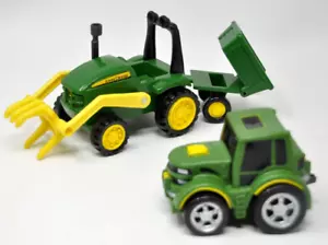 John Deere Tractor & Trailer Hay Loader 7" By Learning Curve & BONUS - Picture 1 of 7