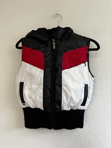 Triple FAT Goose Down Puffer Vest Hooded Retro 80s Ski Outdoors Childrens Size M - Picture 1 of 10