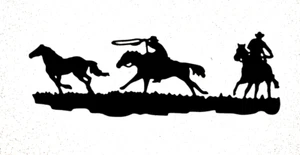 Cowboys Roping Wild Horse West Western Rancher Metal Dies Standard Thin - Picture 1 of 2