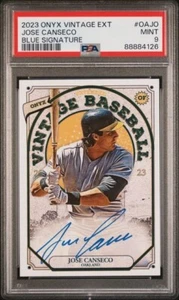 2023 Onyx Extended AUTO Blue Ink JOSE CANSECO Oakland Athletics PSA 9 MINT - Picture 1 of 2