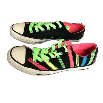 Tênis Converse Low Top Feminino 9 Preto Neon All Star com Cadarço - Imagem 1 de 4