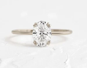 925 Sterling Silver 3CT Moissanite Solitaire Women Ring US Duty Free - Picture 1 of 7